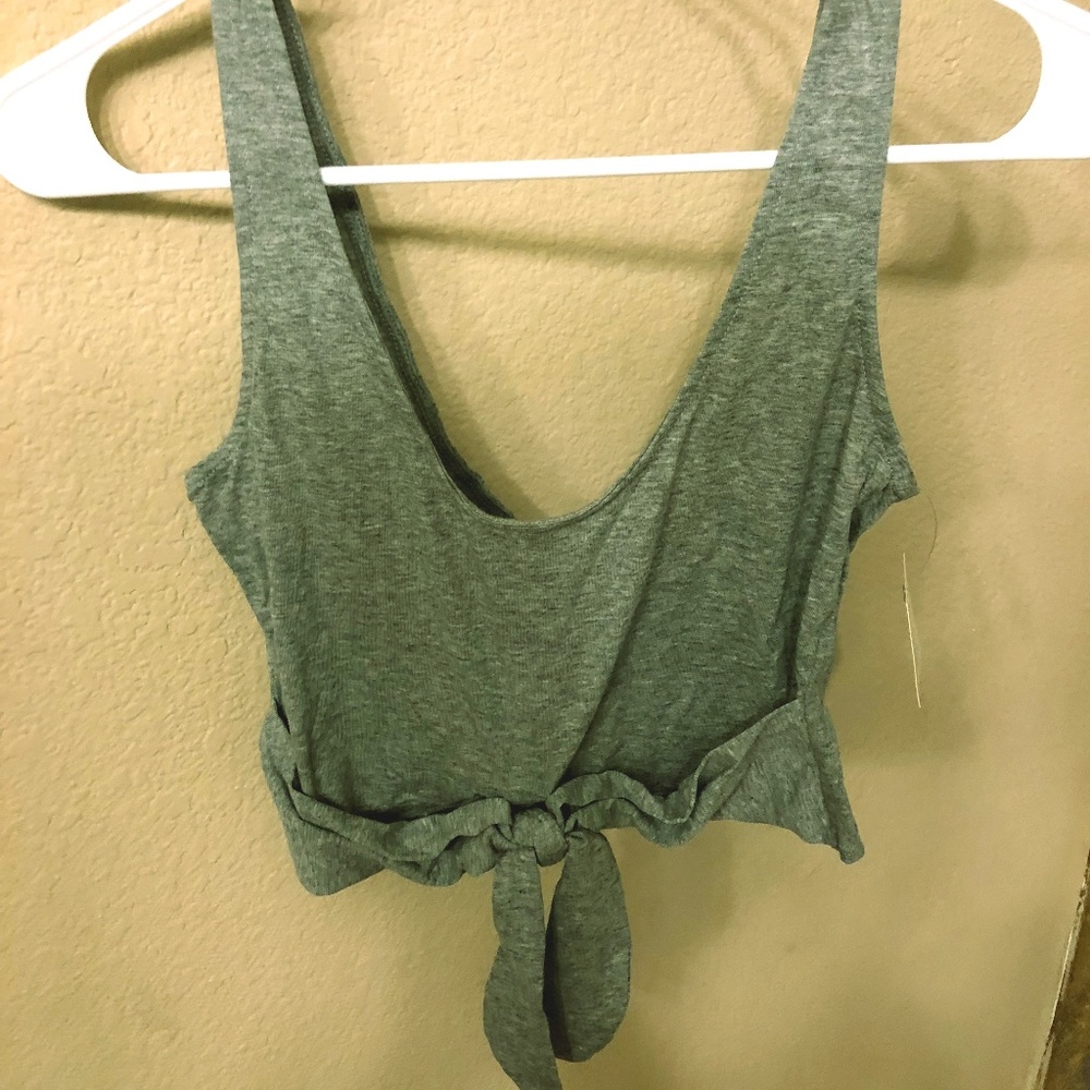 Grey T-shirt Crop Top Size XS
